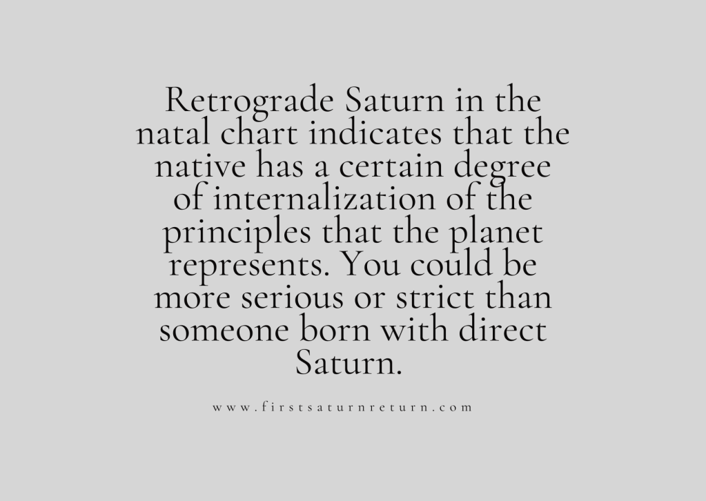 Retrograde Saturn in the Natal Chart and the Saturn Return