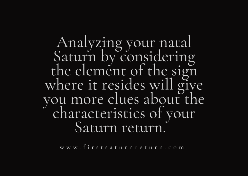 Saturn by Element: Fire, Earth, Air, and Water