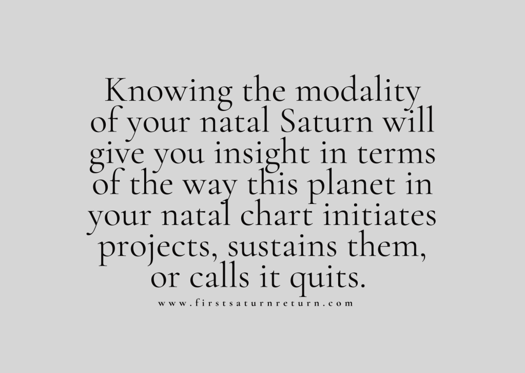 Saturn in Cardinal, Fixed, and Mutable&nbsp;Signs