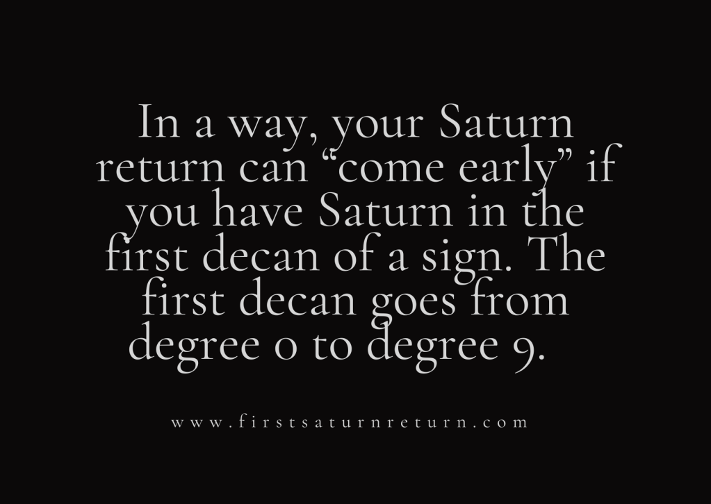 Can the Saturn Return Come Early?