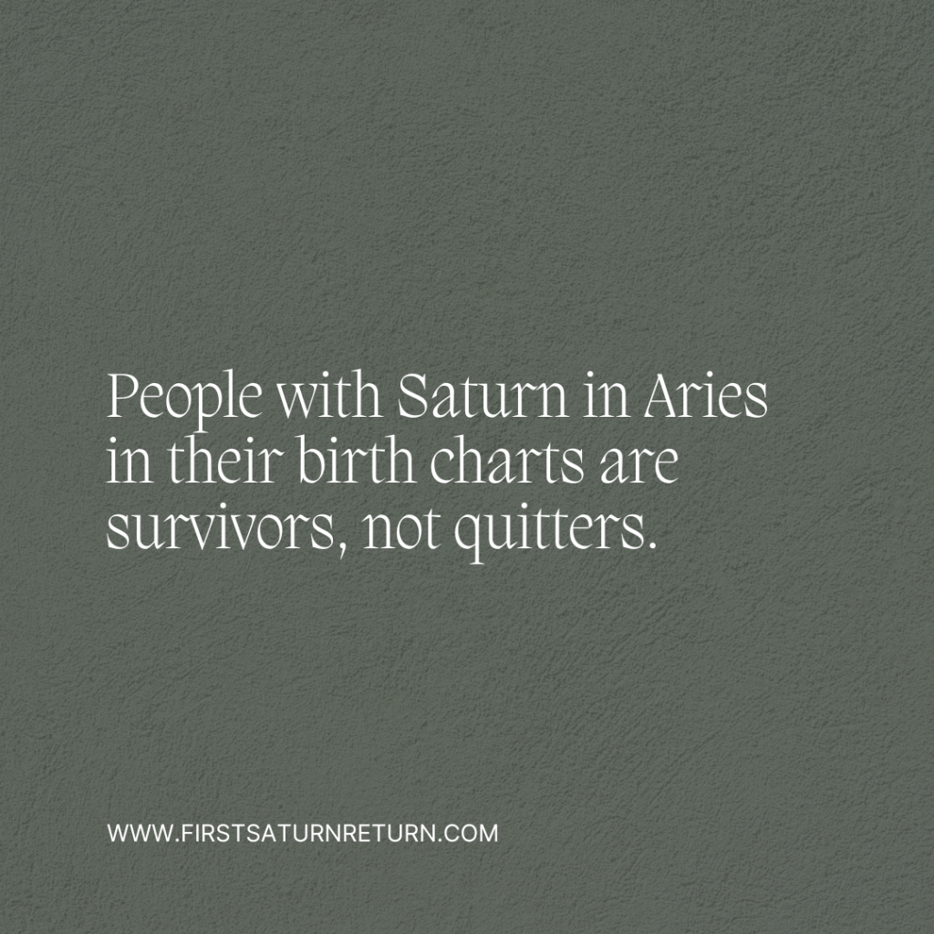 Saturn in Aries in the Saturn return